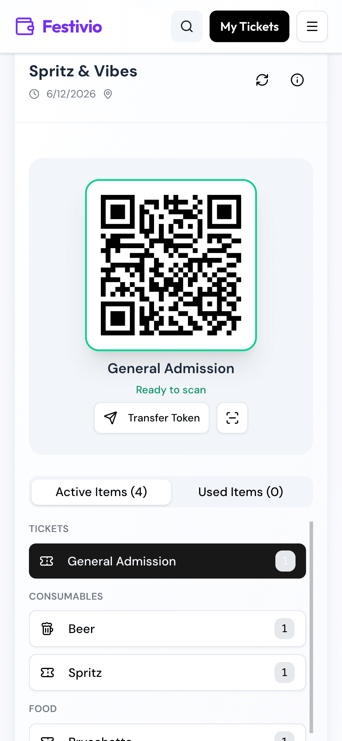 Wallet with tickets